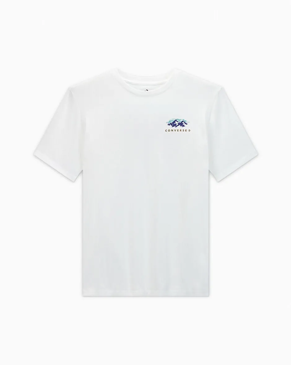 Converse Maglie E T-Shirt<Abstract Mountain T-Shirt Bianco