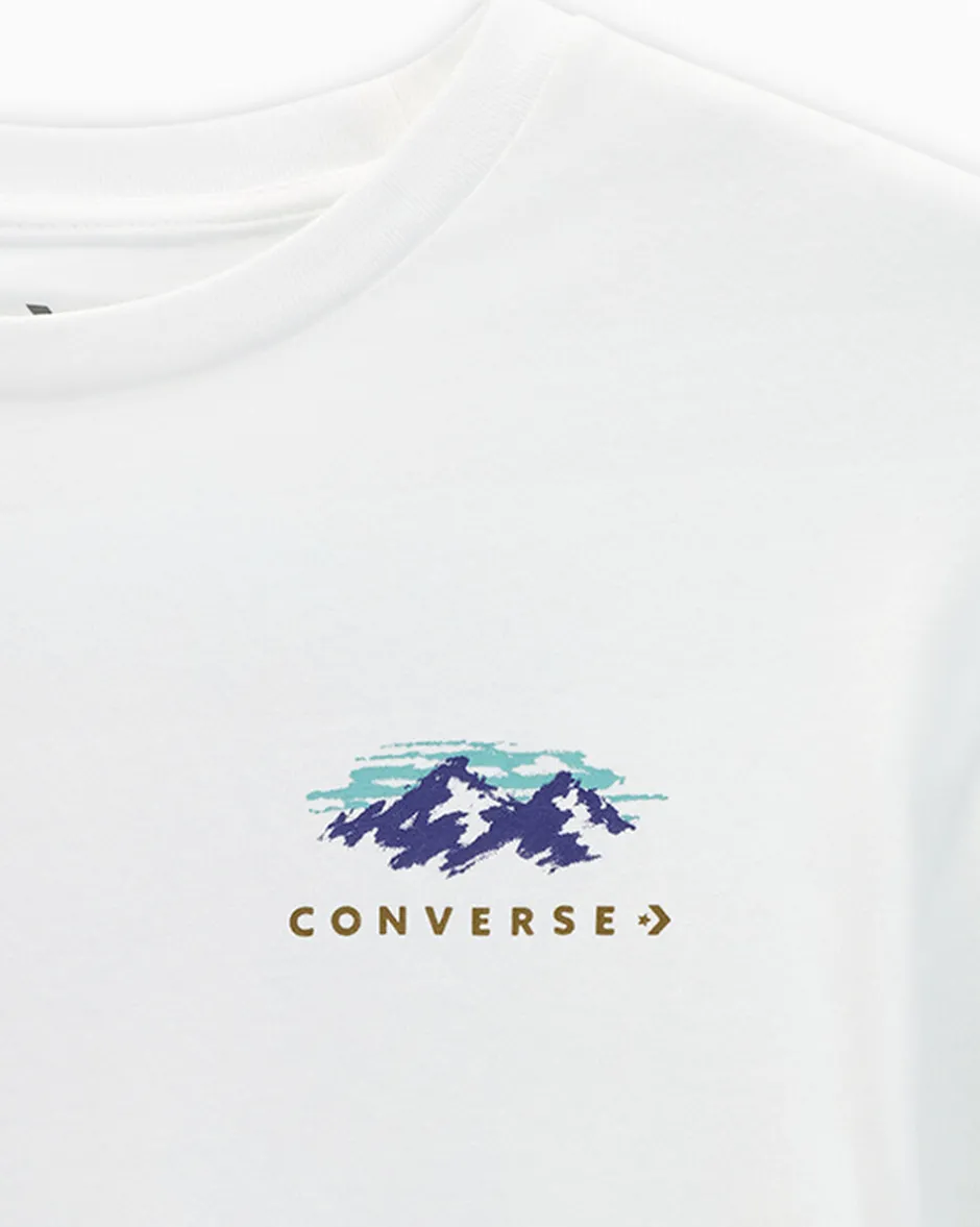 Converse Maglie E T-Shirt<Abstract Mountain T-Shirt Bianco