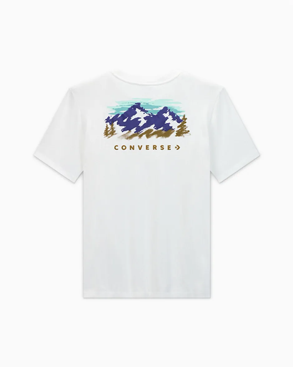 Converse Maglie E T-Shirt<Abstract Mountain T-Shirt Bianco