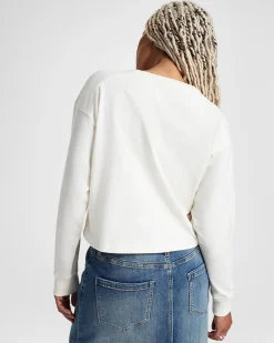 Converse Maglie E T-Shirt|Giacche E Felpe<Boxy Long-Sleeve T-Shirt Converse Egret