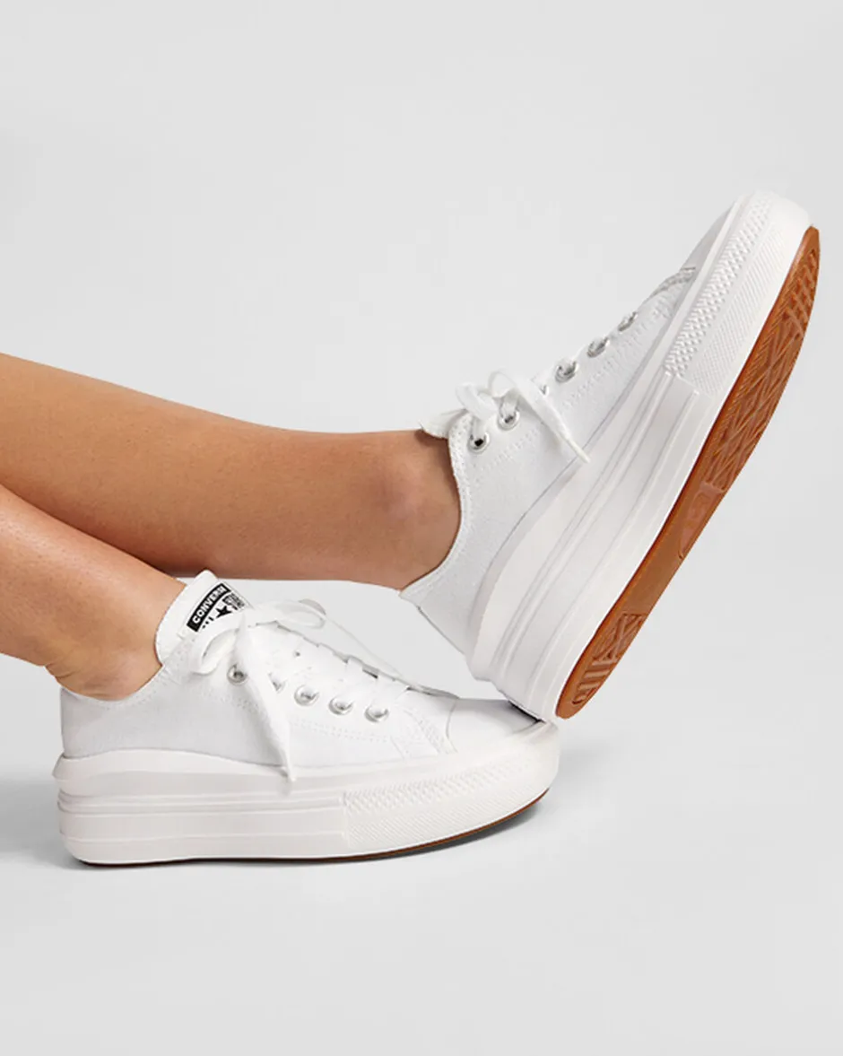 Converse Modelli Bassi|Modelli Con Platform<Canvas Color Chuck Taylor All Star Move Bianco/Bianco/Bianco