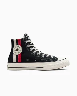 Converse Modelli Alti|Modelli Alti<Chuck 70 Archival Stripes Nero/Rosso/Bianco vintage