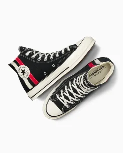 Converse Modelli Alti|Modelli Alti<Chuck 70 Archival Stripes Nero/Rosso/Bianco vintage