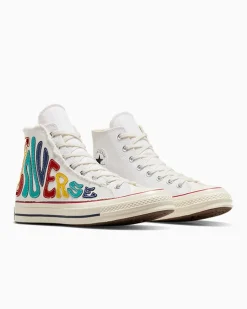 Converse Modelli Alti|Modelli Alti<Chuck 70 Canvas LTD Letters Scritta arcobaleno