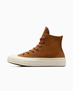 Converse Modelli Alti|Modelli Alti<Chuck 70 Colorful Suede Warm Tan/Egret/Nero