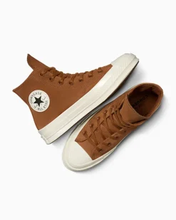Converse Modelli Alti|Modelli Alti<Chuck 70 Colorful Suede Warm Tan/Egret/Nero