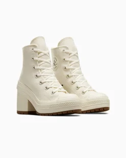 Converse Modelli Alti|Modelli Con Platform<Chuck 70 De Luxe Heel Egret/Egret/Nero