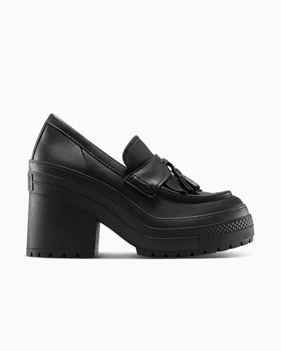 Converse Modelli Bassi|Modelli Con Platform<Chuck 70 De Luxe Heel Loafer Platform Leather Nero/Nero/Nero