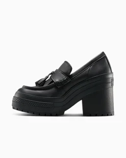 Converse Modelli Bassi|Modelli Con Platform<Chuck 70 De Luxe Heel Loafer Platform Leather Nero/Nero/Nero