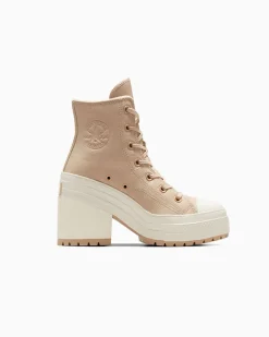 Converse Modelli Alti|Modelli Con Platform<Chuck 70 De Luxe Heel Platform Weatherized Leather Grigio caldo/Grigio caldo/Egret