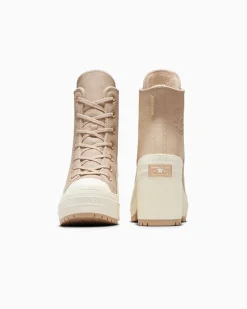 Converse Modelli Alti|Modelli Con Platform<Chuck 70 De Luxe Heel Platform Weatherized Leather Grigio caldo/Grigio caldo/Egret