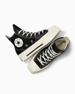 Converse Modelli Alti|Modelli Con Tacco/Zeppa<Chuck 70 De Luxe Squared Nero/Nero/Egret