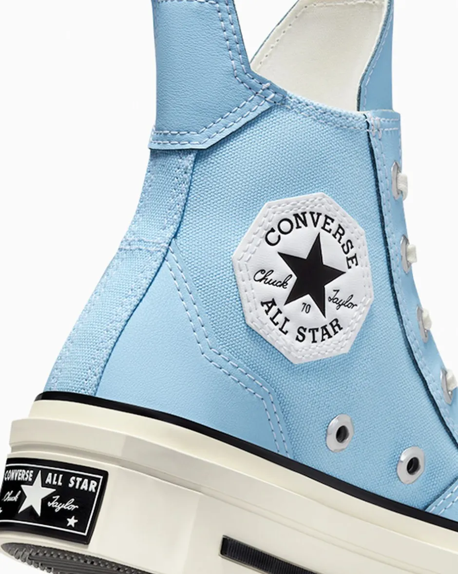 Converse Modelli Alti|Modelli Con Tacco/Zeppa<Chuck 70 De Luxe Squared Blu cielo/Egret/Nero