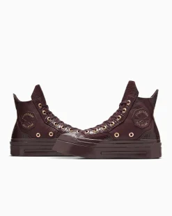 Converse Modelli Alti|Modelli Con Tacco/Zeppa<Chuck 70 De Luxe Squared Leather Eliotropio/Oro/Nero