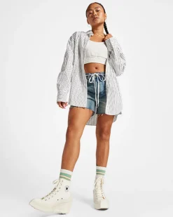 Converse Modelli Alti|Modelli Con Platform<Chuck 70 De Luxe Wedge Egret/Nero/Bianco