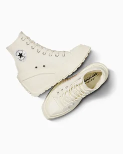 Converse Modelli Alti|Modelli Con Platform<Chuck 70 De Luxe Wedge Egret/Nero/Bianco