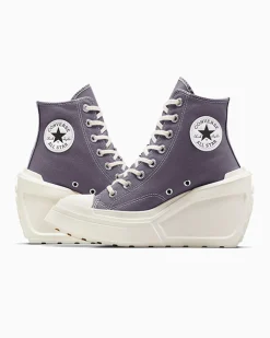 Converse Modelli Alti|Modelli Con Platform<Chuck 70 De Luxe Wedge Lavanda cenere/Egret/Nero