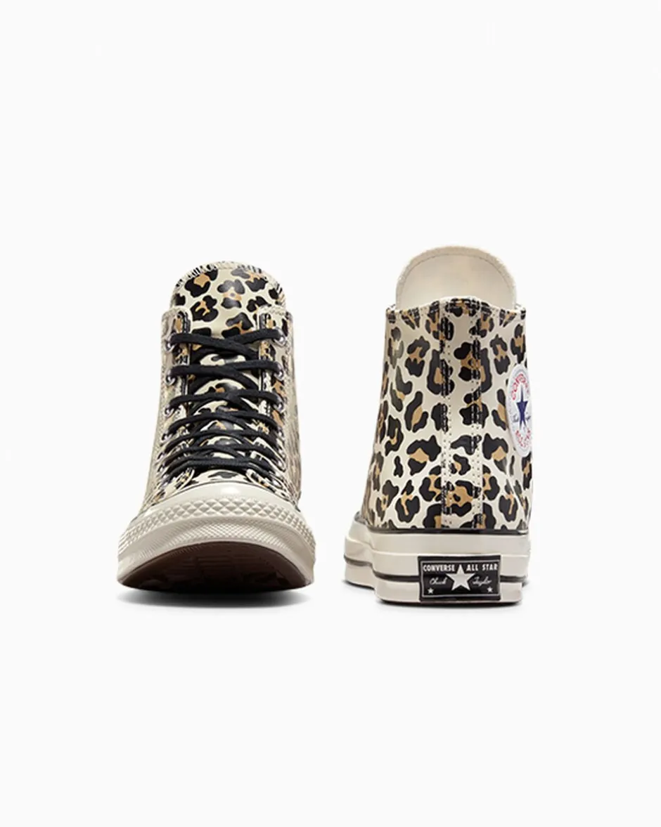Converse Modelli Alti|Modelli Alti<Chuck 70 Glow-In-The-Dark Leopard Print Egret/Fulvo chiaro/Nero