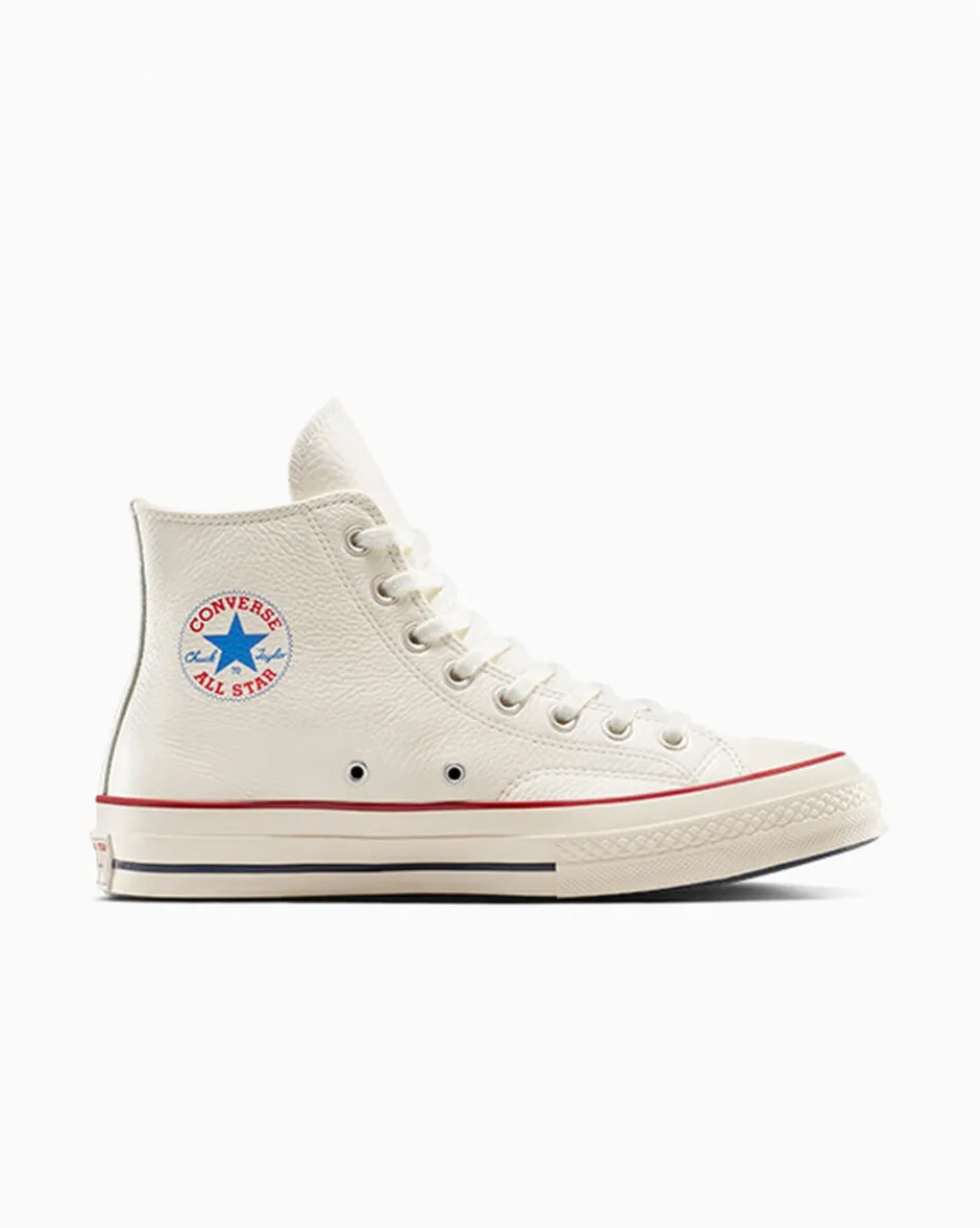 Converse Modelli Alti|Basketball<Chuck 70 Leather Egret/Natural Ivory/Blue