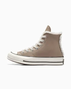 Converse Modelli Alti<Chuck 70 Leather & Faux Sherpa Cargo vintage/Egret/Nero