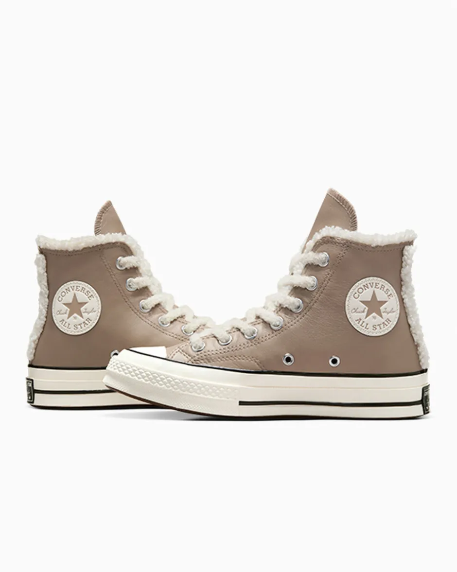 Converse Modelli Alti<Chuck 70 Leather & Faux Sherpa Cargo vintage/Egret/Nero