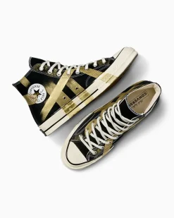 Converse Modelli Alti|Modelli Alti<Chuck 70 LTD Gold Paint Black Overpaint Gold