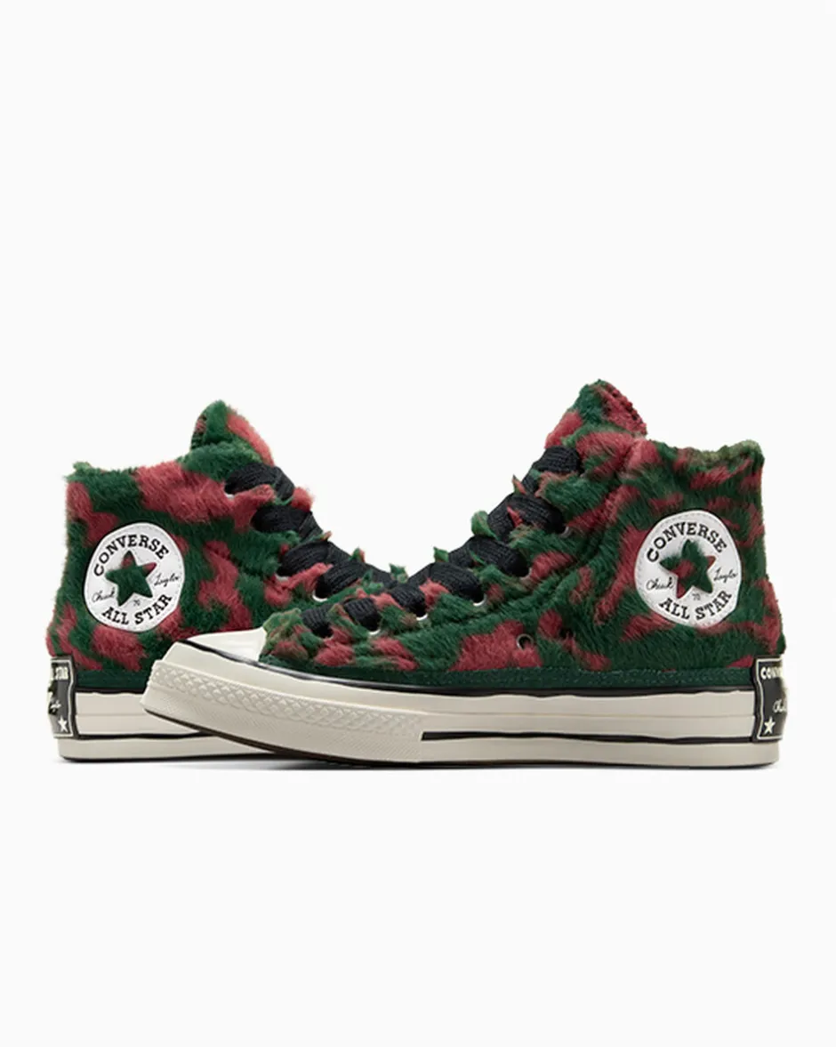 Converse Modelli Alti|Modelli Alti<Chuck 70 Luxe Plush Polvere di stelle/Verde invidia/Egret