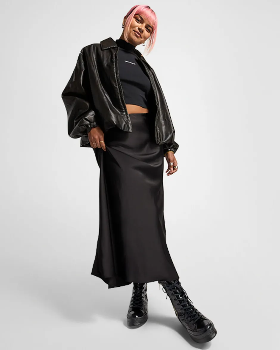 Converse Modelli Alti<Chuck 70 Plus XHi Leather Nero/Nero/Oro chiaro