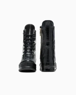 Converse Modelli Alti<Chuck 70 Plus XHi Leather Nero/Nero/Oro chiaro