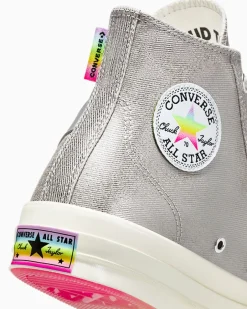 Converse Modelli Alti|Modelli Alti<Chuck 70 Pride Argento/Egret/Fucsia caos