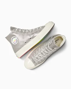 Converse Modelli Alti|Modelli Alti<Chuck 70 Pride Argento/Egret/Fucsia caos