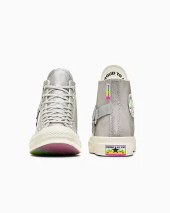 Converse Modelli Alti|Modelli Alti<Chuck 70 Pride Argento/Egret/Fucsia caos