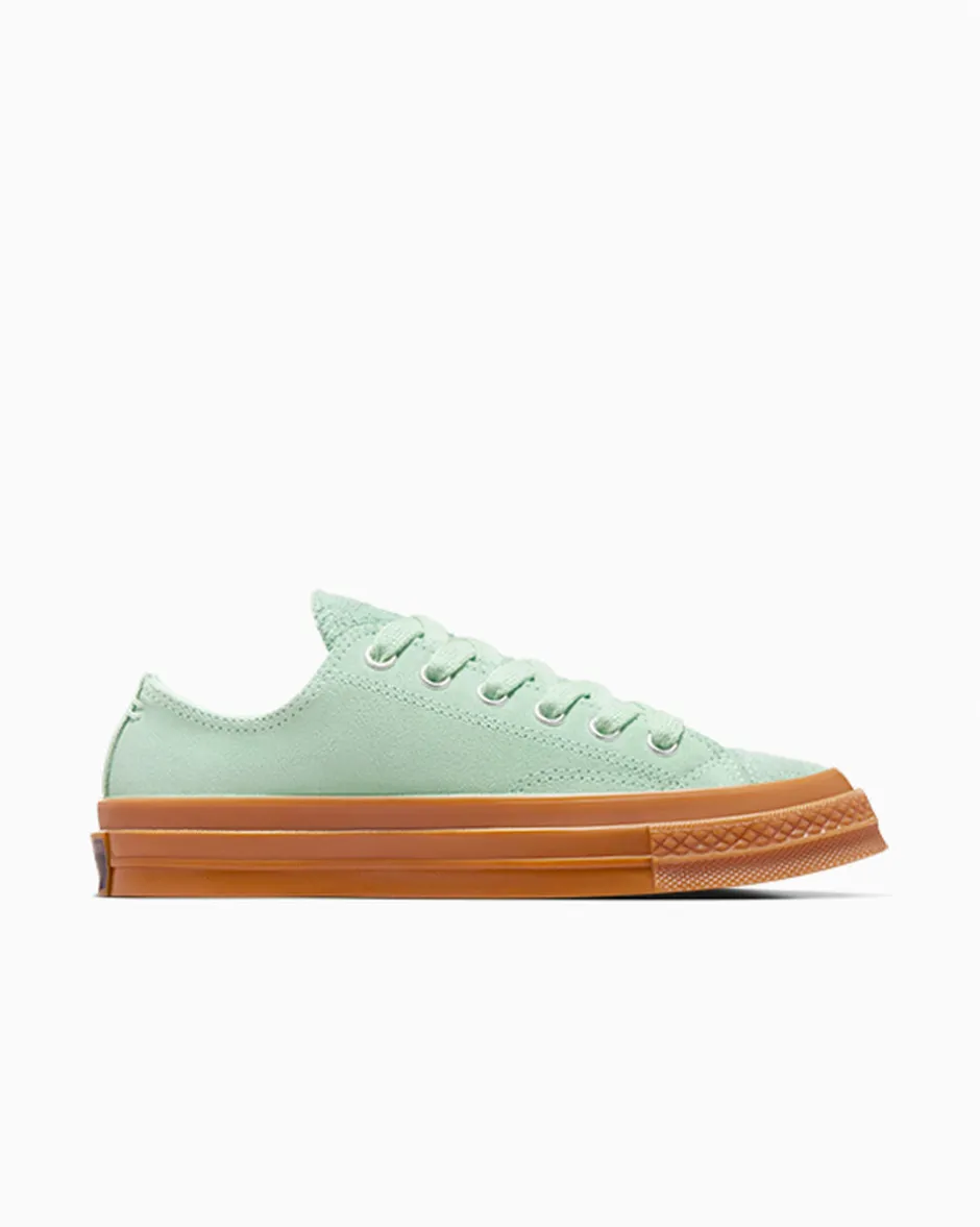 Converse Modelli Bassi<Chuck 70 Suede Verde aloe/Gomma miele/Egret
