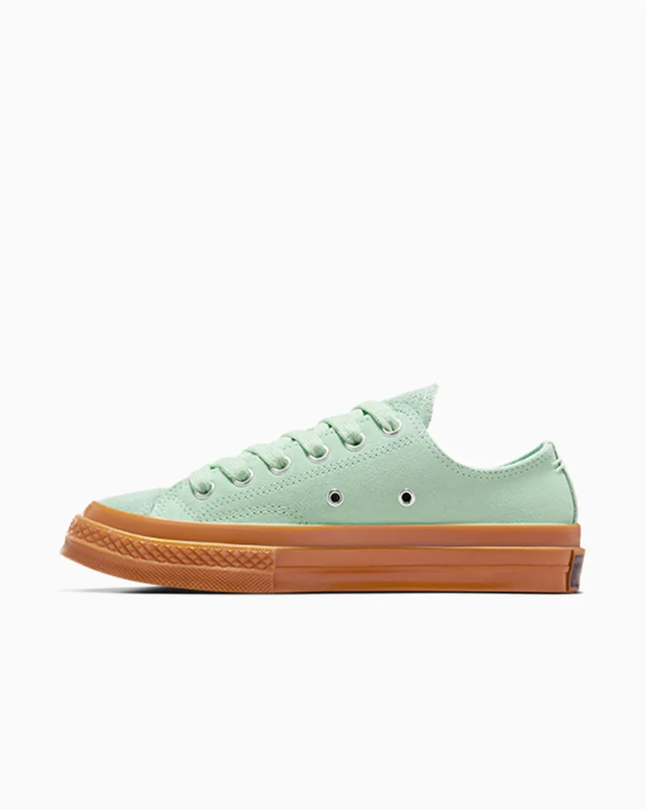 Converse Modelli Bassi<Chuck 70 Suede Verde aloe/Gomma miele/Egret