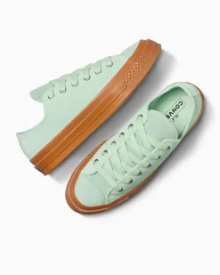 Converse Modelli Bassi<Chuck 70 Suede Verde aloe/Gomma miele/Egret