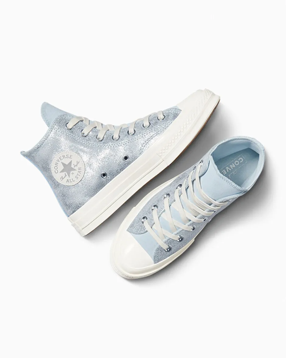 Converse Modelli Alti|Chuck Taylor All Star<Chuck 70 Suede Shimmer Winter Slay/Egret/Argento