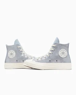 Converse Modelli Alti|Chuck Taylor All Star<Chuck 70 Suede Shimmer Winter Slay/Egret/Argento