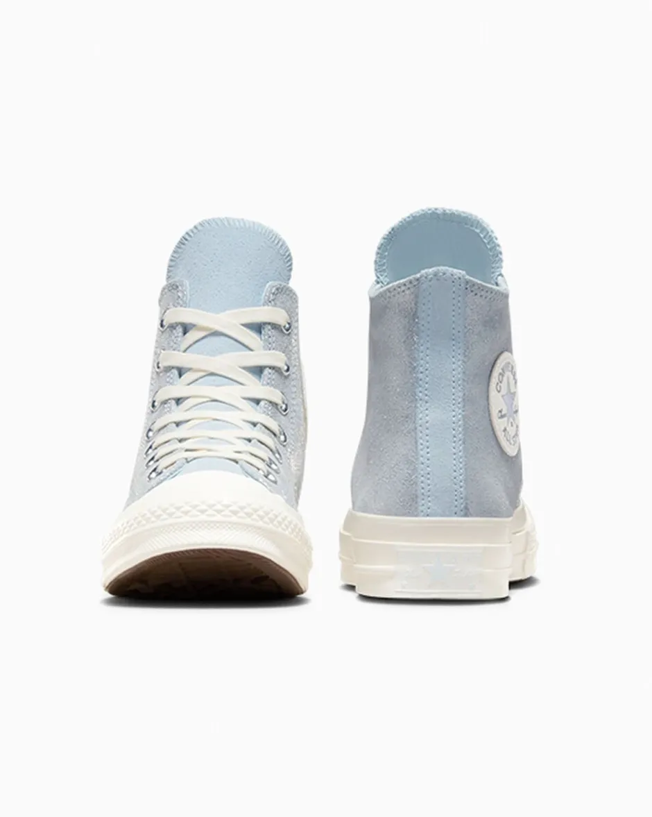 Converse Modelli Alti|Chuck Taylor All Star<Chuck 70 Suede Shimmer Winter Slay/Egret/Argento