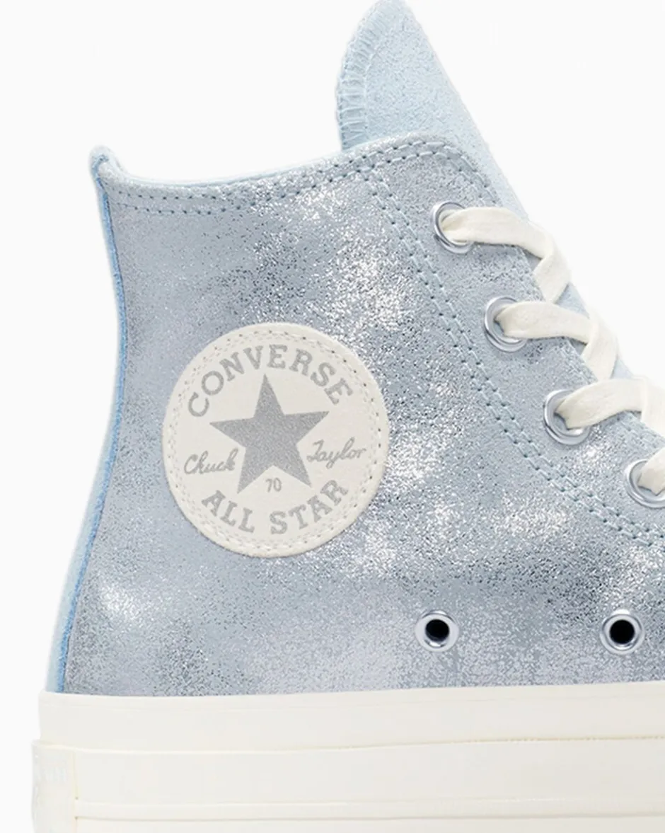 Converse Modelli Alti|Chuck Taylor All Star<Chuck 70 Suede Shimmer Winter Slay/Egret/Argento