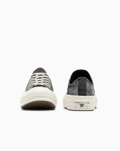 Converse Modelli Bassi|Chuck Taylor All Star<Chuck 70 Suede Shimmer Rosso vampiro/Egret/Argento