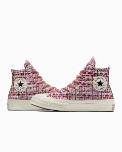 Converse Modelli Alti<Chuck 70 Tweed Shimmer Orchid Abyss/Bacca leggendaria
