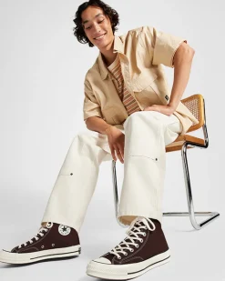 Converse Modelli Alti|Calzata Larga<Chuck 70 Vintage Canvas Dark Root/Egret/Nero