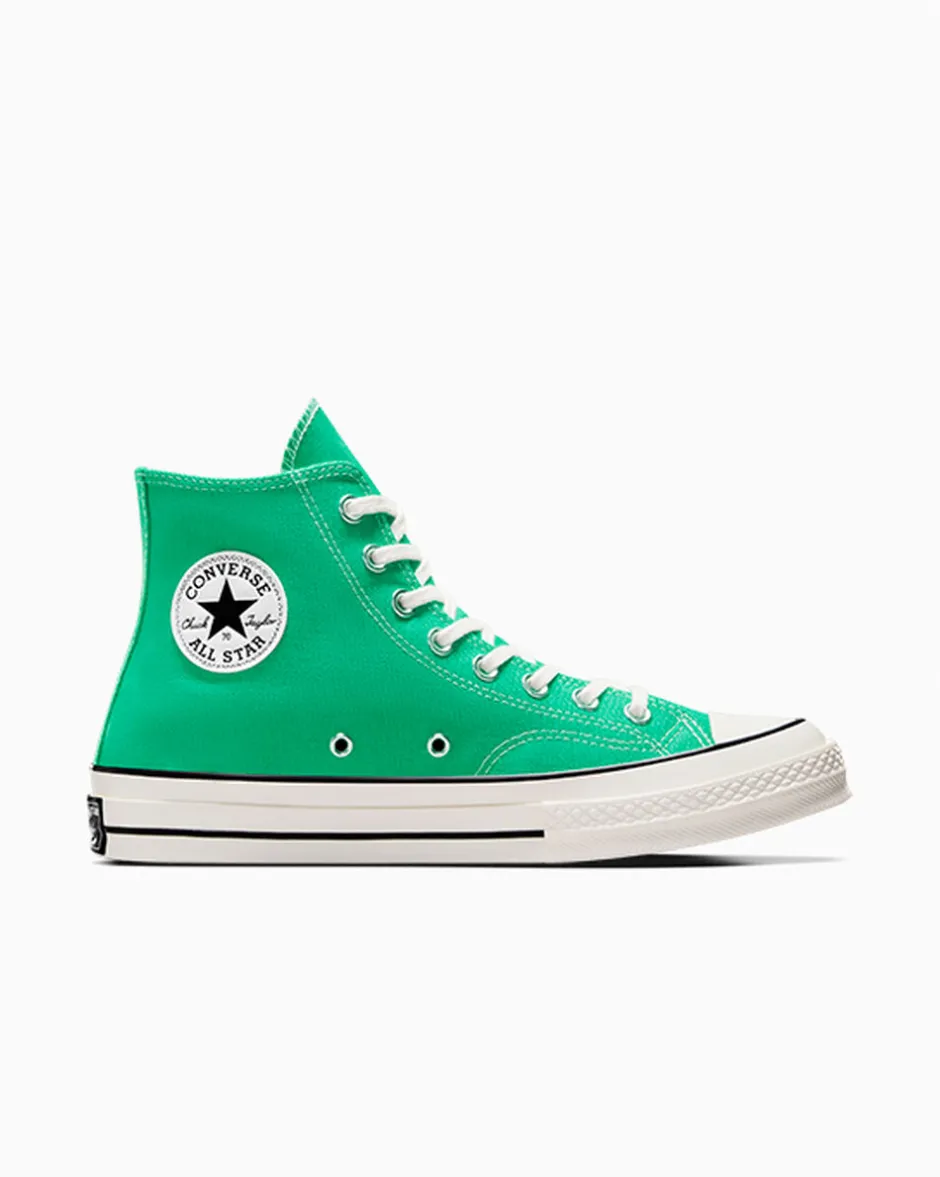 Converse Modelli Alti|Chuck Taylor All Star<Chuck 70 Vintage Canvas Verde lucente/Egret/Nero