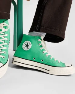 Converse Modelli Alti|Chuck Taylor All Star<Chuck 70 Vintage Canvas Verde lucente/Egret/Nero