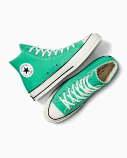 Converse Modelli Alti|Chuck Taylor All Star<Chuck 70 Vintage Canvas Verde lucente/Egret/Nero