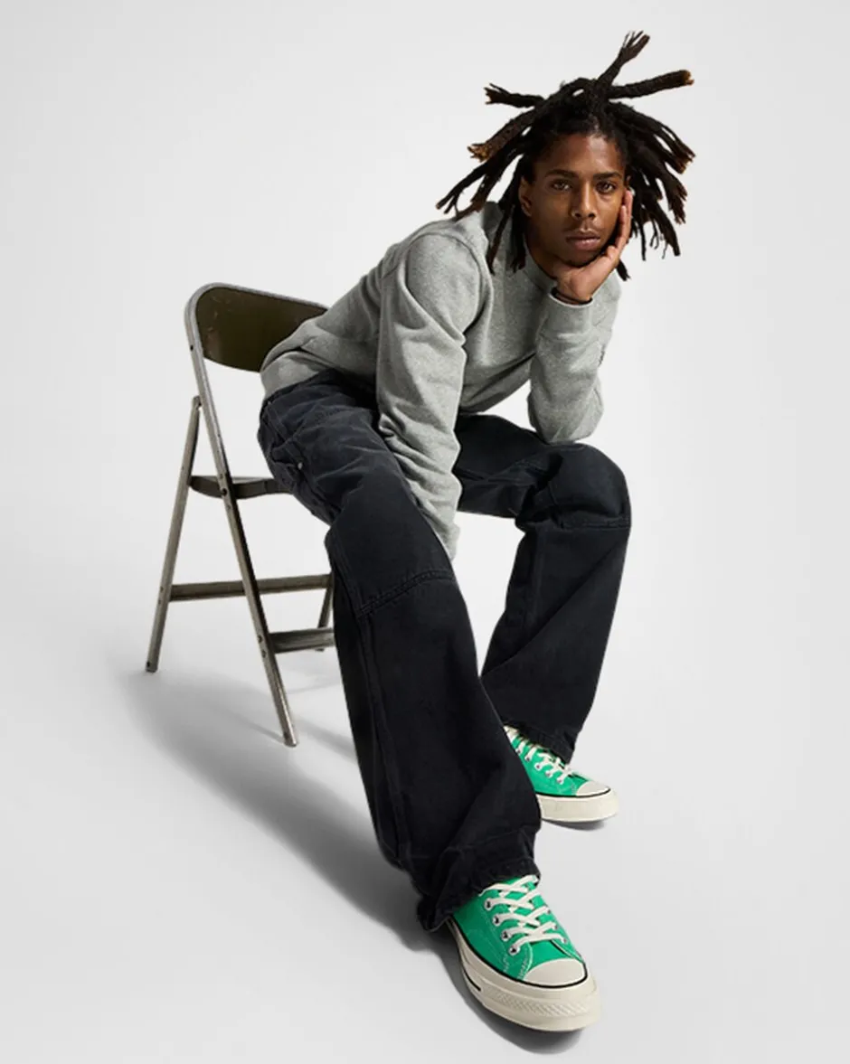 Converse Modelli Bassi|Chuck Taylor All Star<Chuck 70 Vintage Canvas Verde lucente/Egret/Nero