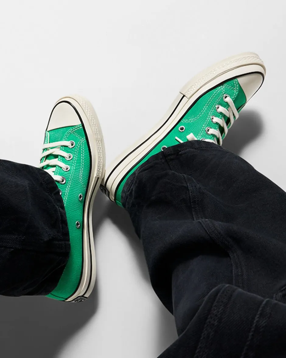 Converse Modelli Bassi|Chuck Taylor All Star<Chuck 70 Vintage Canvas Verde lucente/Egret/Nero