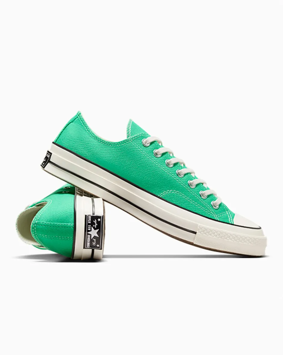 Converse Modelli Bassi|Chuck Taylor All Star<Chuck 70 Vintage Canvas Verde lucente/Egret/Nero