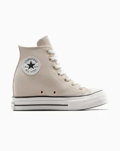 Converse Modelli Alti|Modelli Con Platform<Chuck 70 Wedge Platform Suede Argilla calda/Egret/Nero