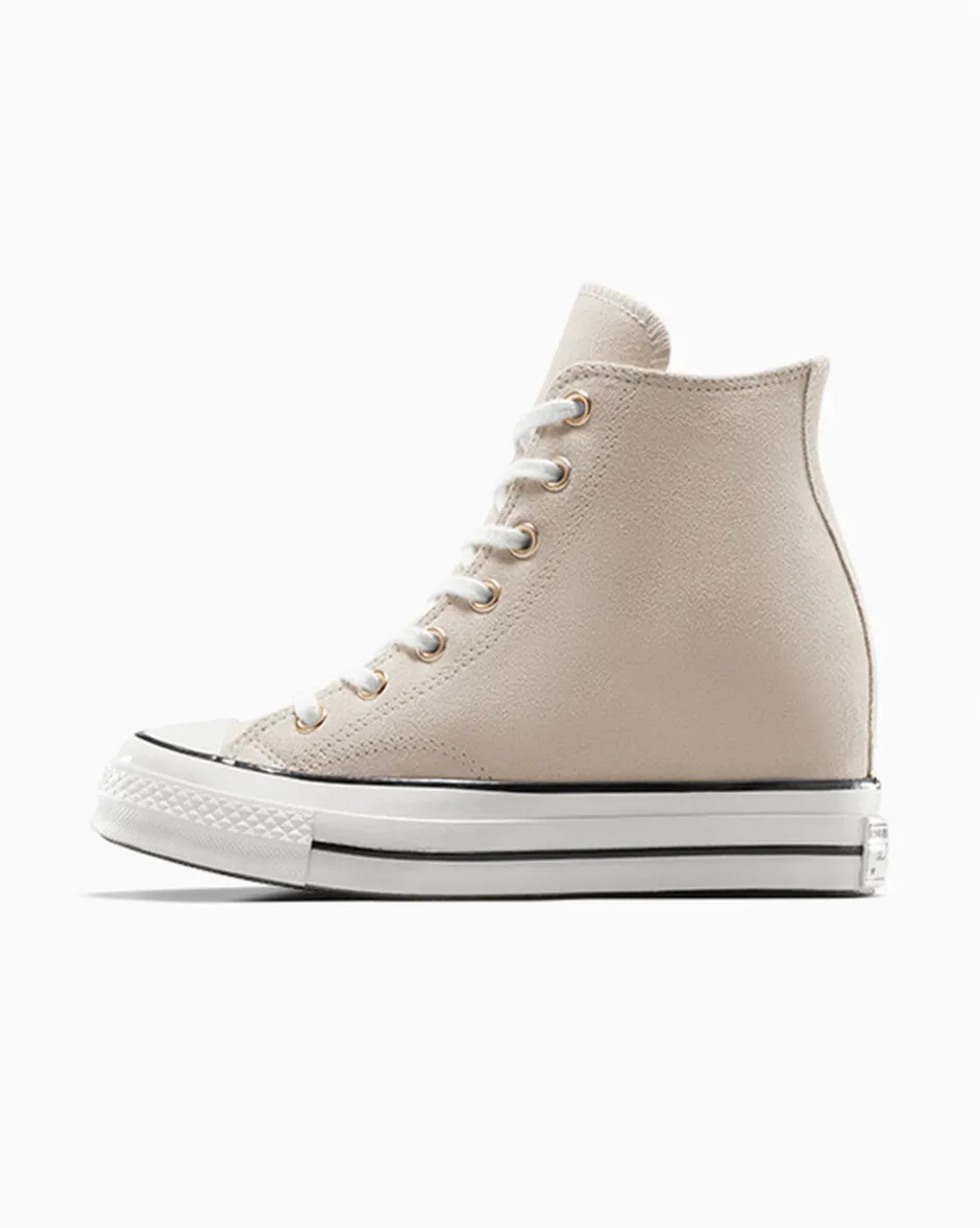 Converse Modelli Alti|Modelli Con Platform<Chuck 70 Wedge Platform Suede Argilla calda/Egret/Nero